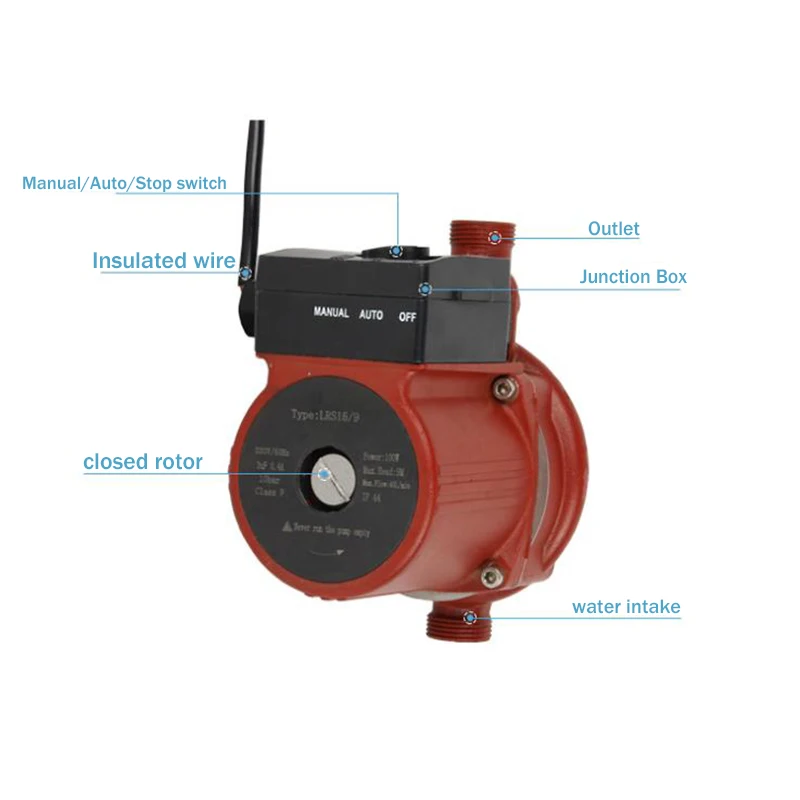 Threaded silent automatic domestic hot water booster pump 110V/220V