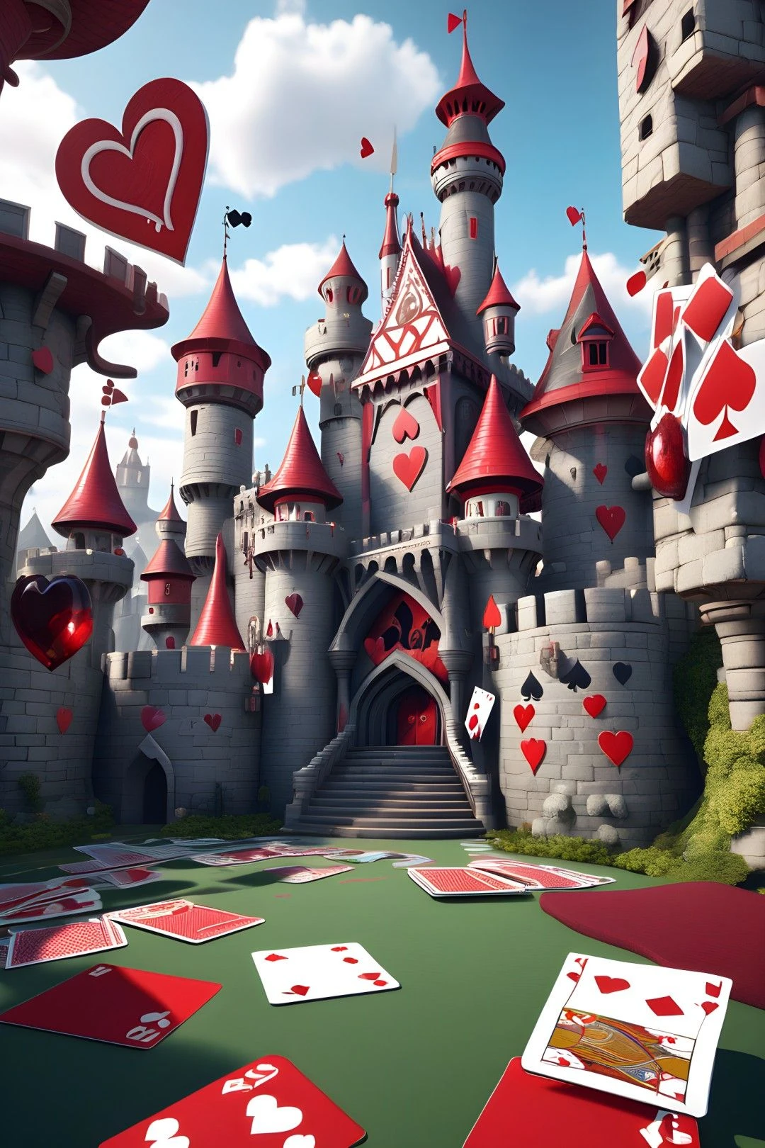 

Red Castle Playing Cards Scenery 500/1000/1200/2000 PCS Jigsaw Puzzles Family Activity Games for Gameroom Bedroom Gifts