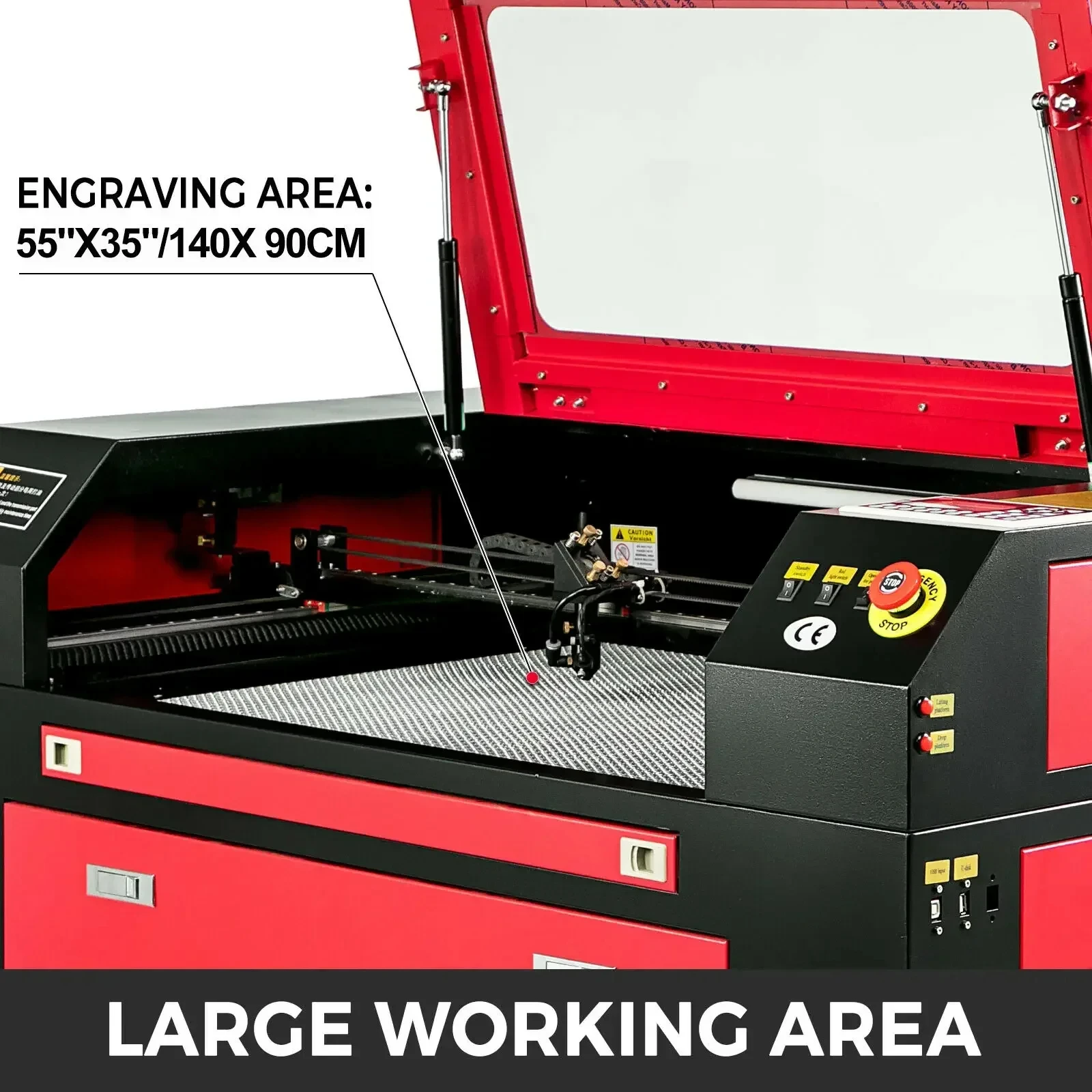 VEVOR-grabador láser de 130W, máquina de grabado láser Lightburn CO2, tubo láser, herramientas de carpintería, disco en U, RUIDA, RDworks, impresora CNC