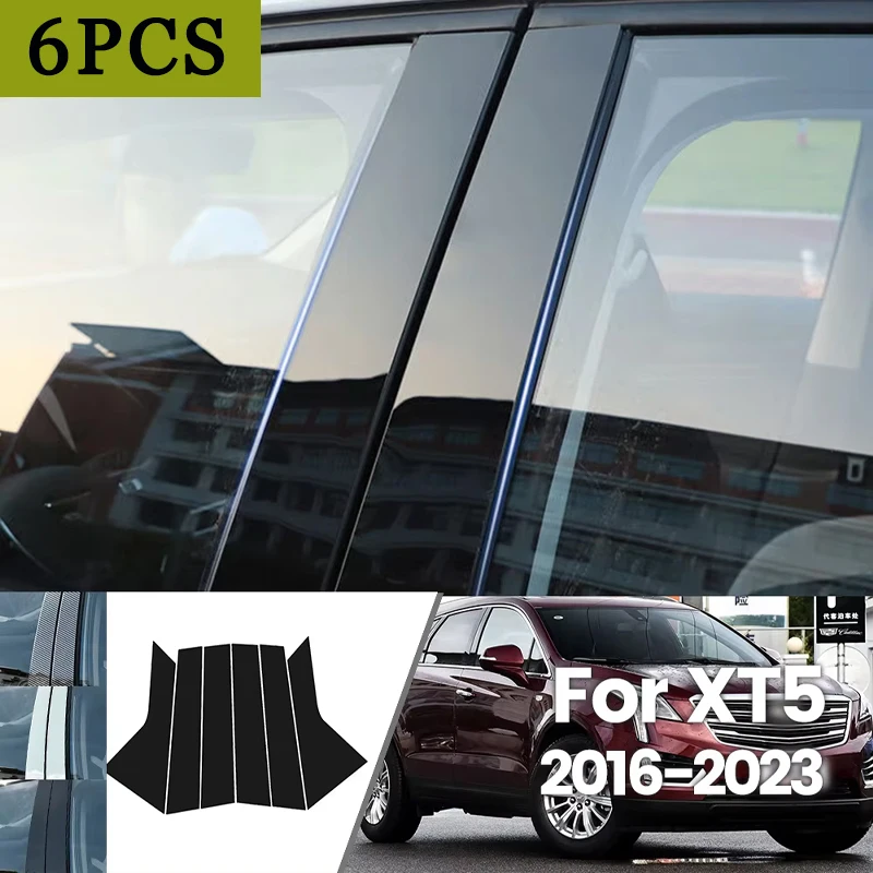 

For Cadillac XT5 2016-2023 2017 2018 2019 2020 2021 Bright Black Carbon Fibre Window Door Waterproof B C Sticker
