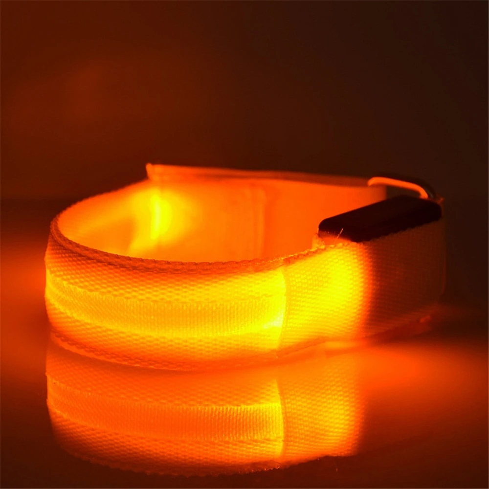 Brazalete luminoso LED USB para correr de noche, pulsera reflectante para deportes al aire libre, cinturón de seguridad, banda para el brazo, luz de advertencia para ciclismo