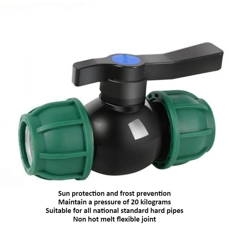 PE Ball Valve 4 Points 6 Points 1 Inch Water Pipe Quick Connector Valve Switch No Hot Melt Quick Connector Irrigation Joint