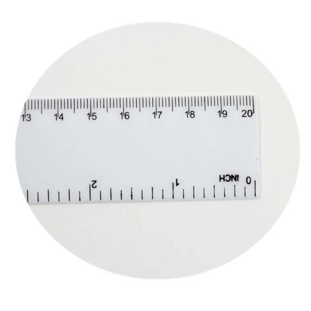 4 قطع 8 بوصات مسطرة قياس بلاستيكية أداة حافة مستقيمة موازين مترية مزدوجة لمهندسي الحرف اليدوية باللون الأبيض #1