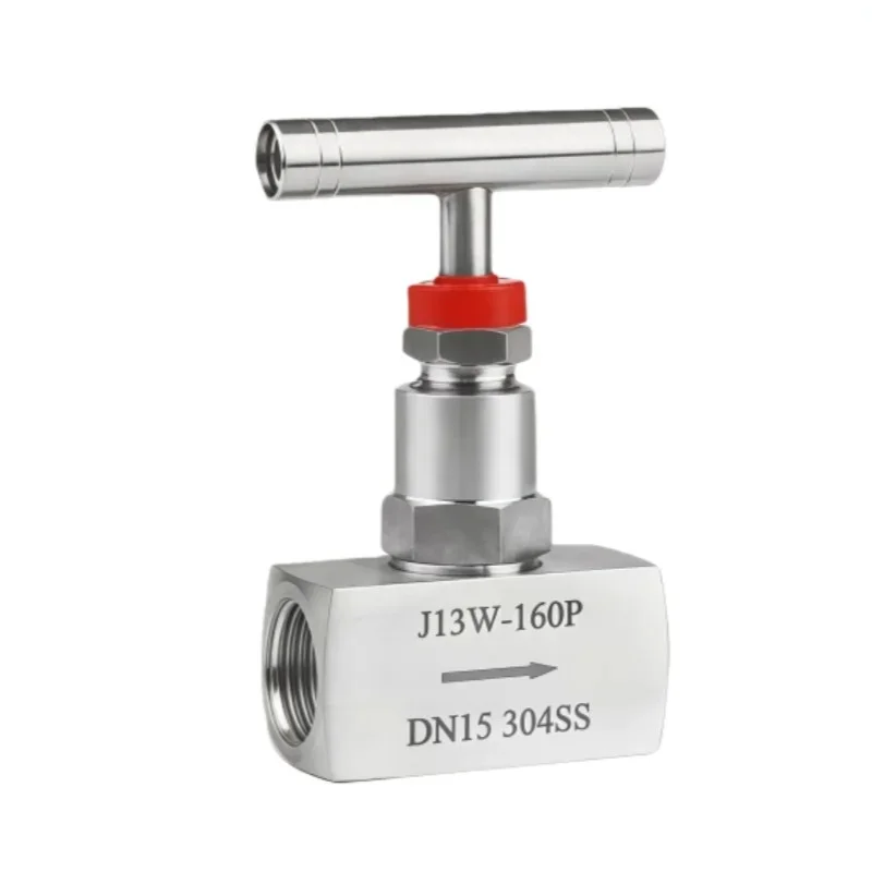 SS304 Needle Valve J13W‑160P Female Thread High Pressure Flow Control Shut‑off Valve for Gas Liquid Oil Pipeline Instrument