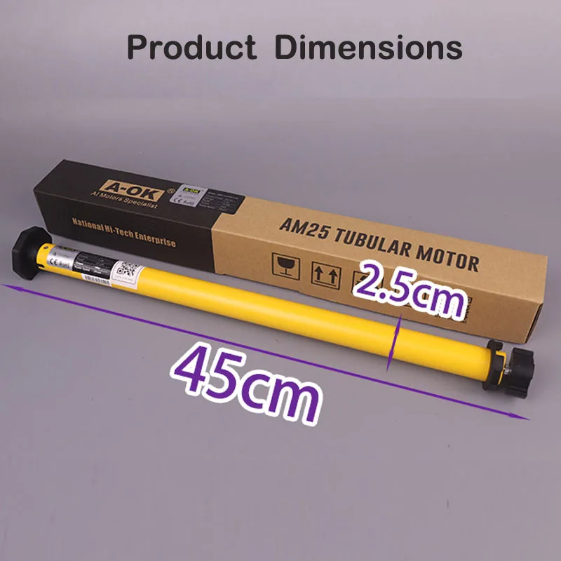 Brand A-OK AM25-1/25-ES-E-MT AI Motor Built-in Lithium Battery for Electric Curtain Roller Shutter Tubular Motor Matter System