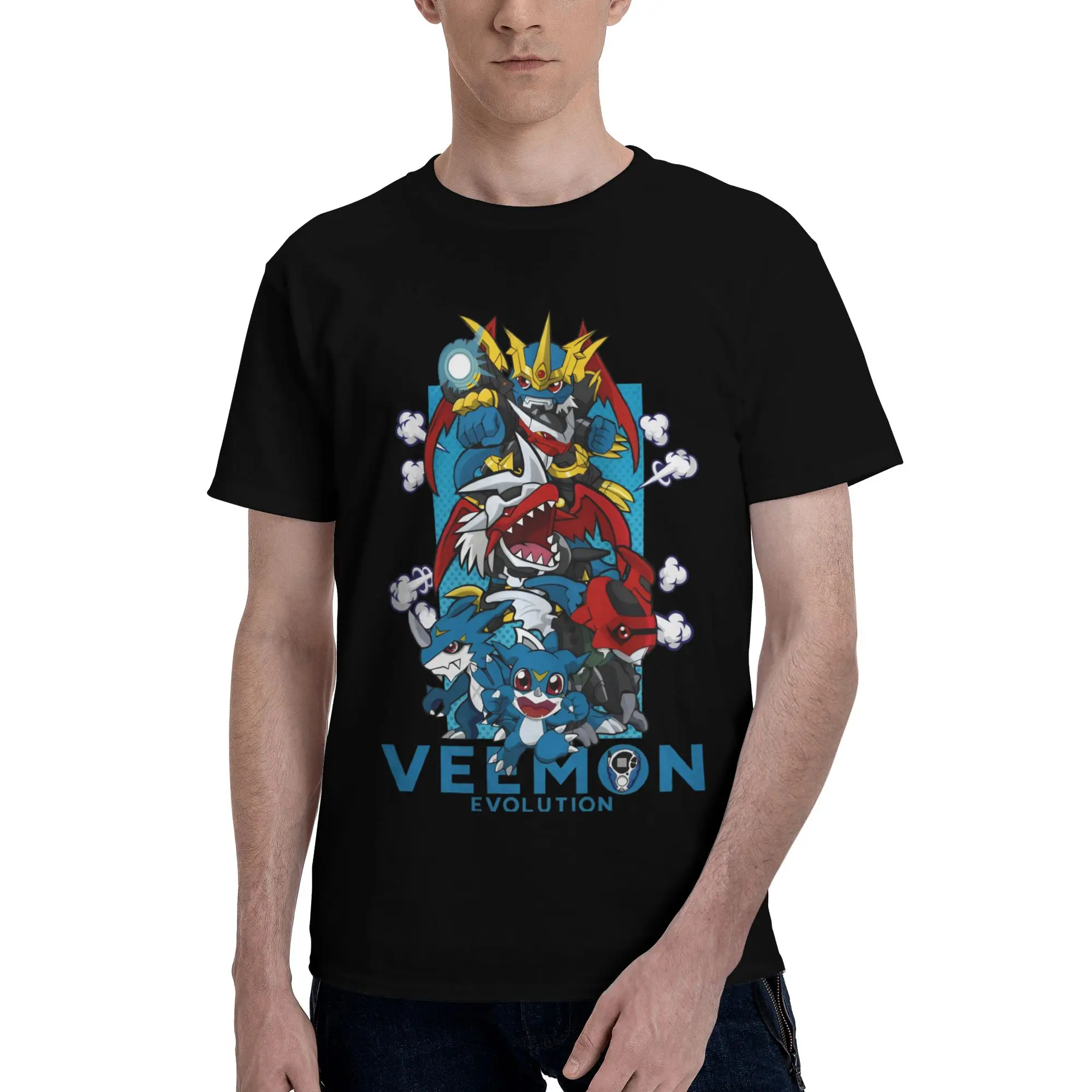 Digimon 37 Graphic 100% Cotton T-Shirt Bandai Tops Tees For Men