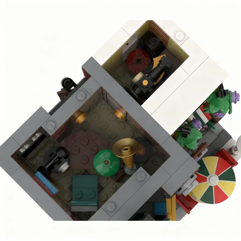 1513 stücke MOC Modulare Straßenbild Midi Jazz Club Modell Bausteine Architektur DIY Weihnachten Geschenk Kreative Idee Spielzeug Bildung