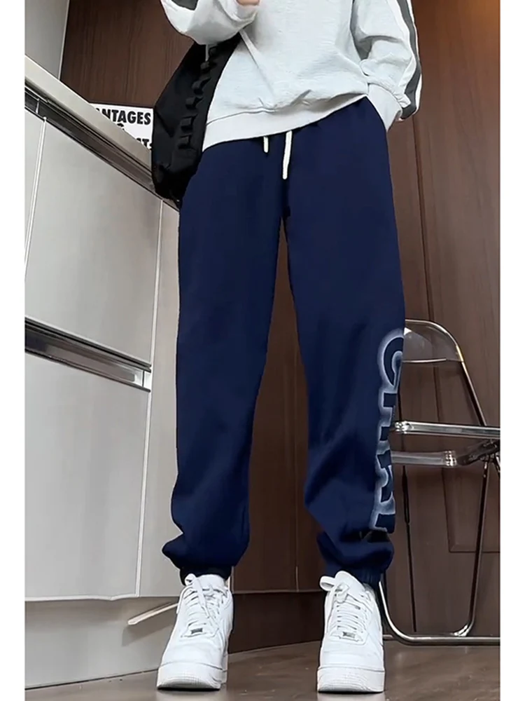 

Повседневные спортивные брюки для активного отдыха, мужские свободные брюки с низкой талией, длинные брюки в американском стиле, молодежные брюки с зауженными манжетами, осенняя одежда