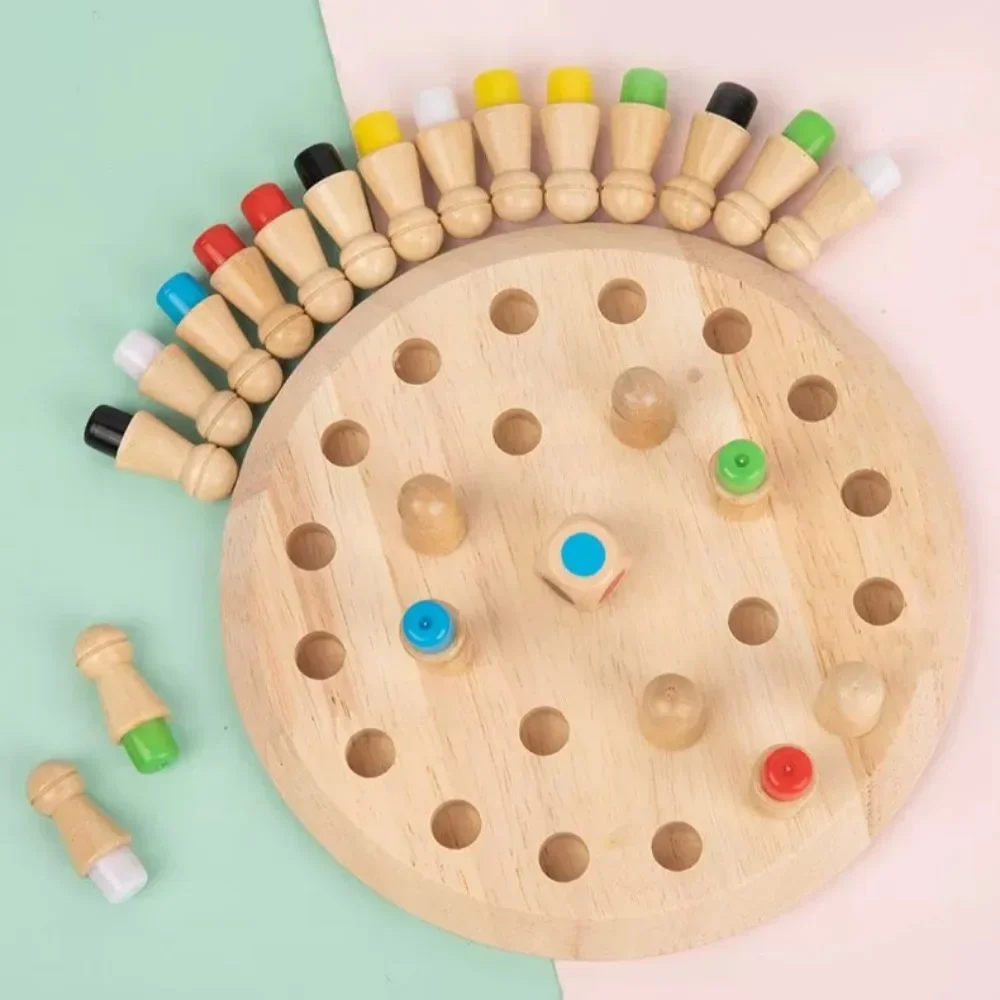 

Kids Wooden Memory Match Stick Chess Fun Color Game Board Puzzles Educational ToyCognitive Ability Learning Toys for Children