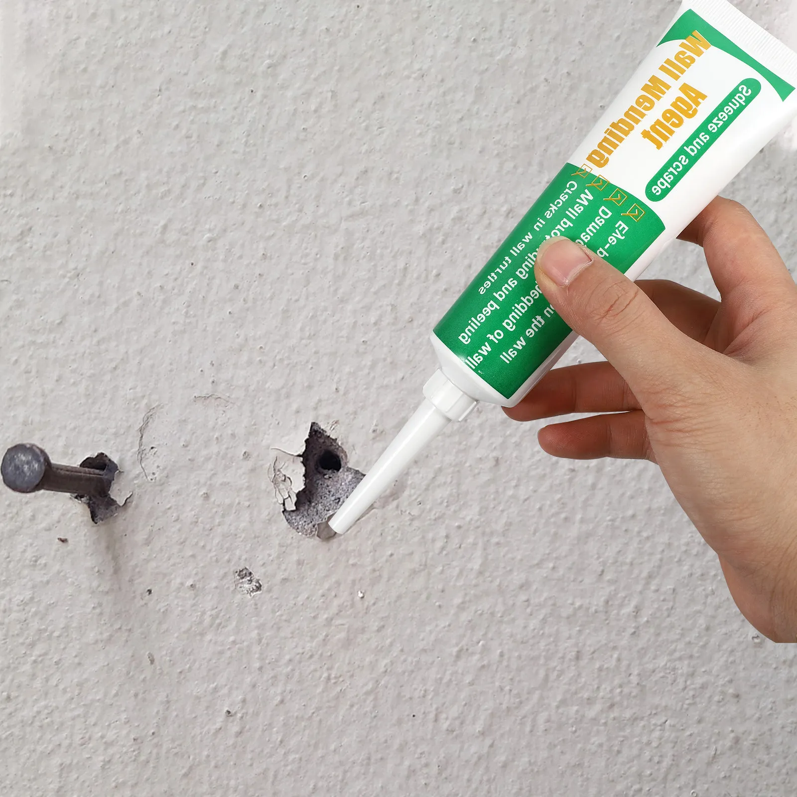 2Sets Wall Mending Agent Easy Apply Waterproof Plaster Paste for Wall Cracks Peeling Surfaces Drill Holes Graffiti Removal Home