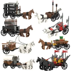 Building blocks MOC carriage Medieval chariot paddy wagon Military weapons accessories weapons assembly scene model