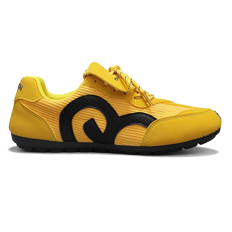 العلامة التجارية الرجعية الرجال الأصفر احذية الجري الراحة شقة حذاء رياضة كاجوال الرجال تنفس الأصلي الرجال أحذية رياضية من قماش القنب تنيس masculino