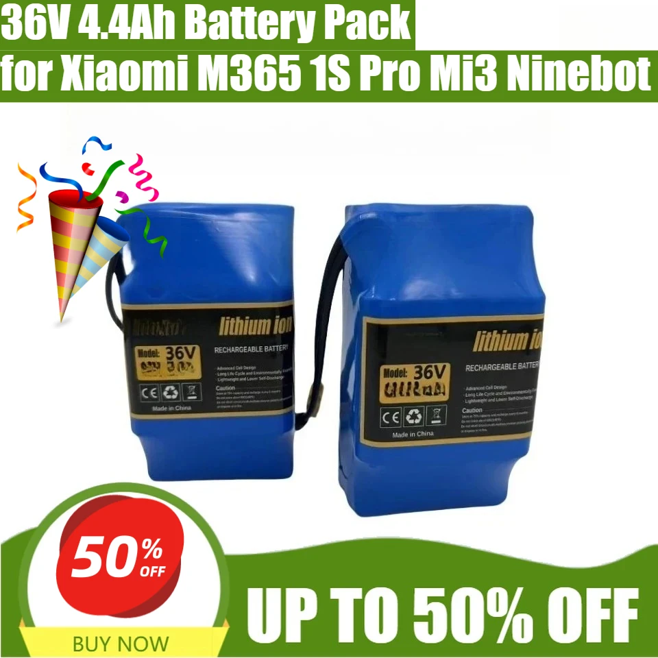 

36V 4.4Ah Battery Pack for Xiaomi M365 1S Pro Mi3 Ninebot , Expansion Accessories for Extended Riding Range