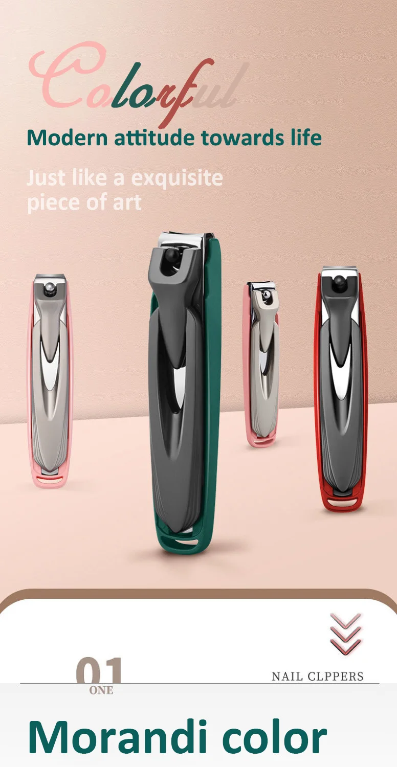 Morandi Bunte Nagelknipser, spritzwassergeschützt, Fingernagelschneider, Edelstahl, Maniküre-Werkzeuge, Nagelschere, abnehmbares Design – Detail 1