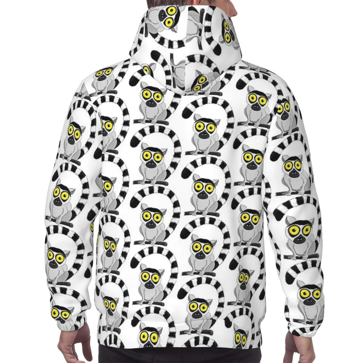 Felpa con cappuccio LEMUR RING TAILED Pullover Hip Hop Autunno Inverno Uomo Donna Felpa Top a maniche lunghe