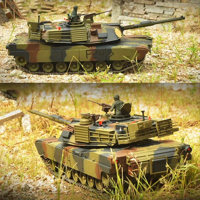 NEW M1A2 2.4G 1/16  Metal RC Tank Model 320° Rotation Can Launch Smoke Simulator Tank Model Toy