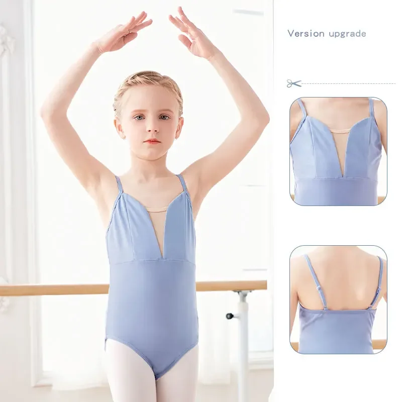 Mädchen Ballett Trikots Kinder Gymnastik Trikot Baumwolle Leibchen Riemen Tanz Trikot Ballett Cotumes Tanz Bodysuit für Mädchen