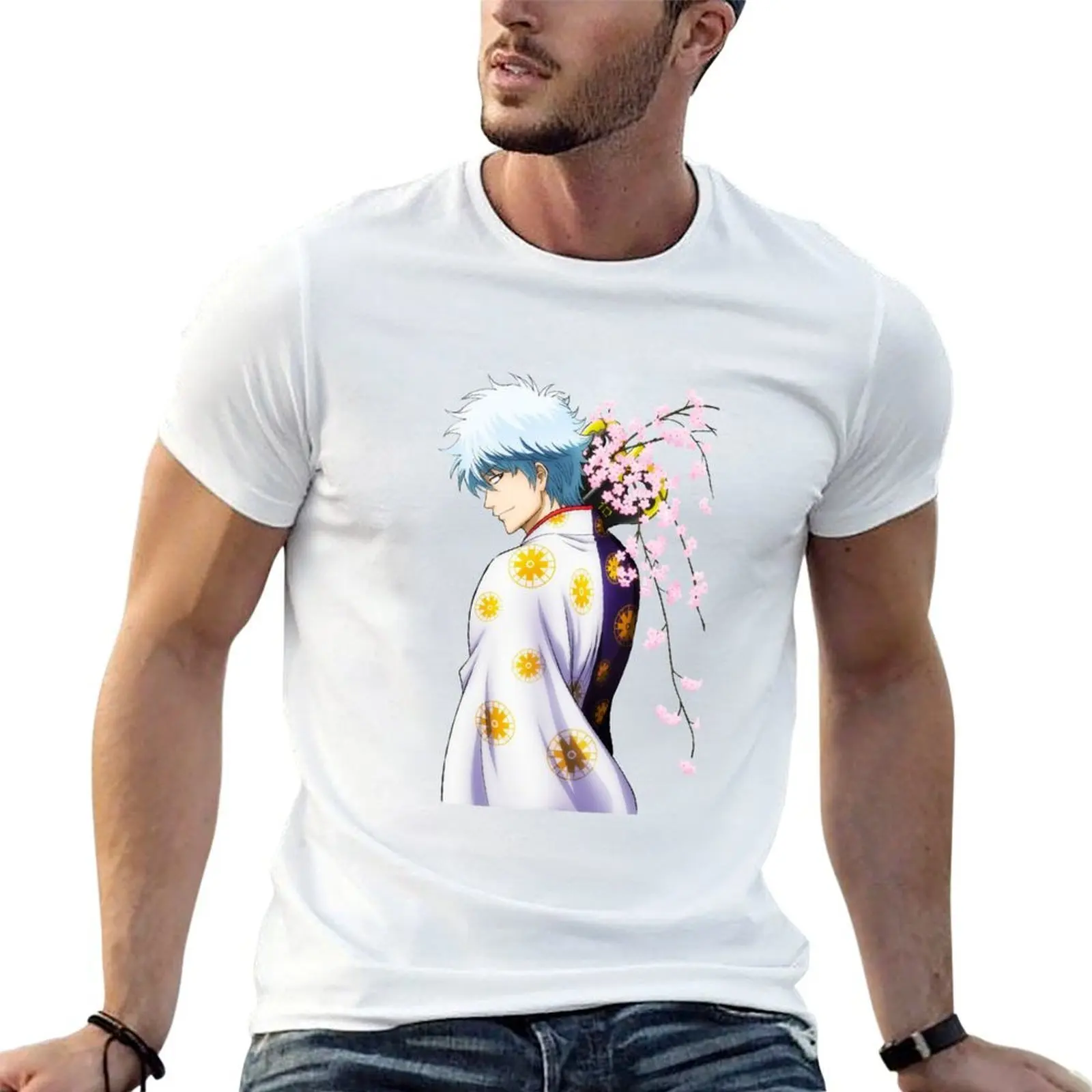 

Gintama Gintoki Sakata T-Shirt t shirts for man pack cotton t shirts for man pack white T-Shirt