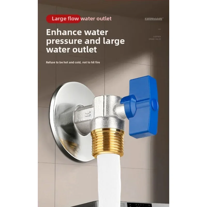 Brass Titanium G1/2 Toilet Flush Solid Brass Angle Valve Bathroom Accessories Water Control Valve Antique Triangle Valve The Tap