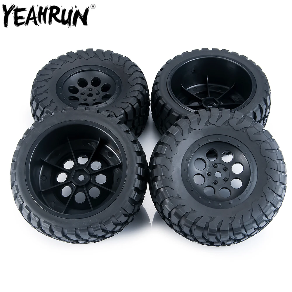 

YEAHRUN 4Pcs 110*47mm Rubber Tires Plastic Wheel Rims Set For 1/10 RC Short Course Car Slash VKAR 10SC Upgrade Parts