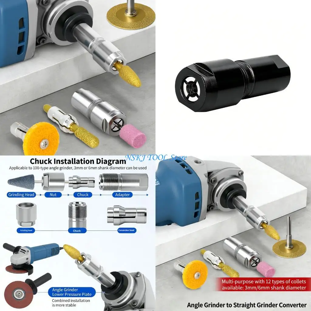 L8RC 40CR Steel Grinder Modified Adapter Conversion Chucks For Improved Precise In Various Grinding Polishing Tasks Work