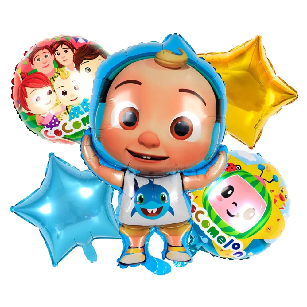 Cartoon Baby Cocoomelonies JJ Theme Birthday Party Decoration disposable kid Event Supplie Latex Aluminum Foil Balloon kid Gift