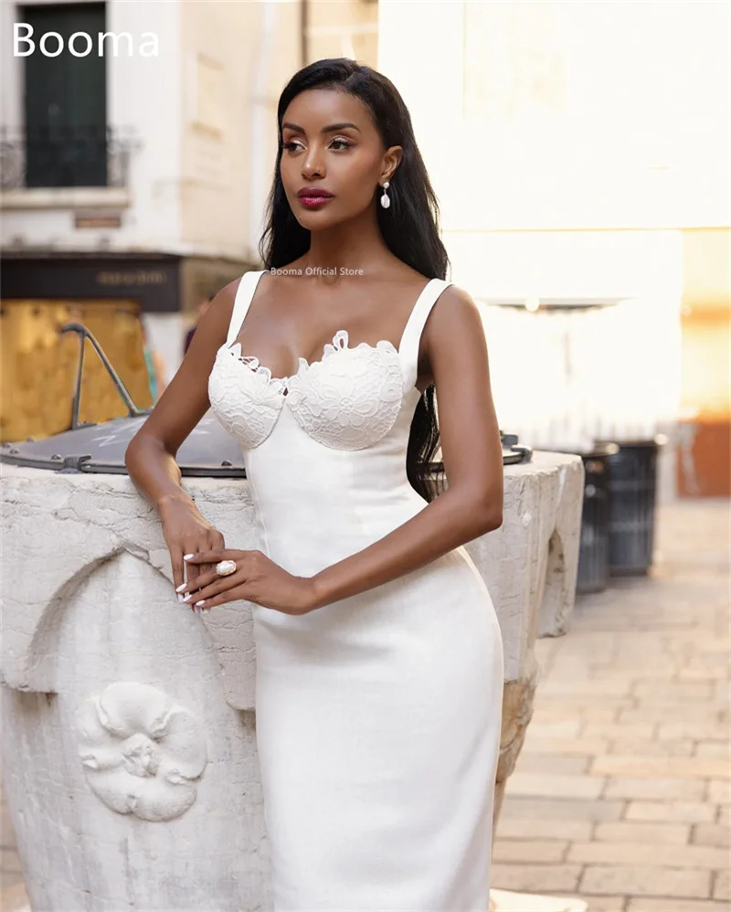 Booma Mermaid Wedding Dresses Long Spaghetti Strap Lace Appliques Sleeveless Elegant Brides Gown Custom Made 2025 - AliExpress 320 Booma Mermaid Wedding Dresses Long Spaghetti Strap Lace Appliques Sleeveless Elegant Brides Gown Custom Made 2025 - AliExpress 320