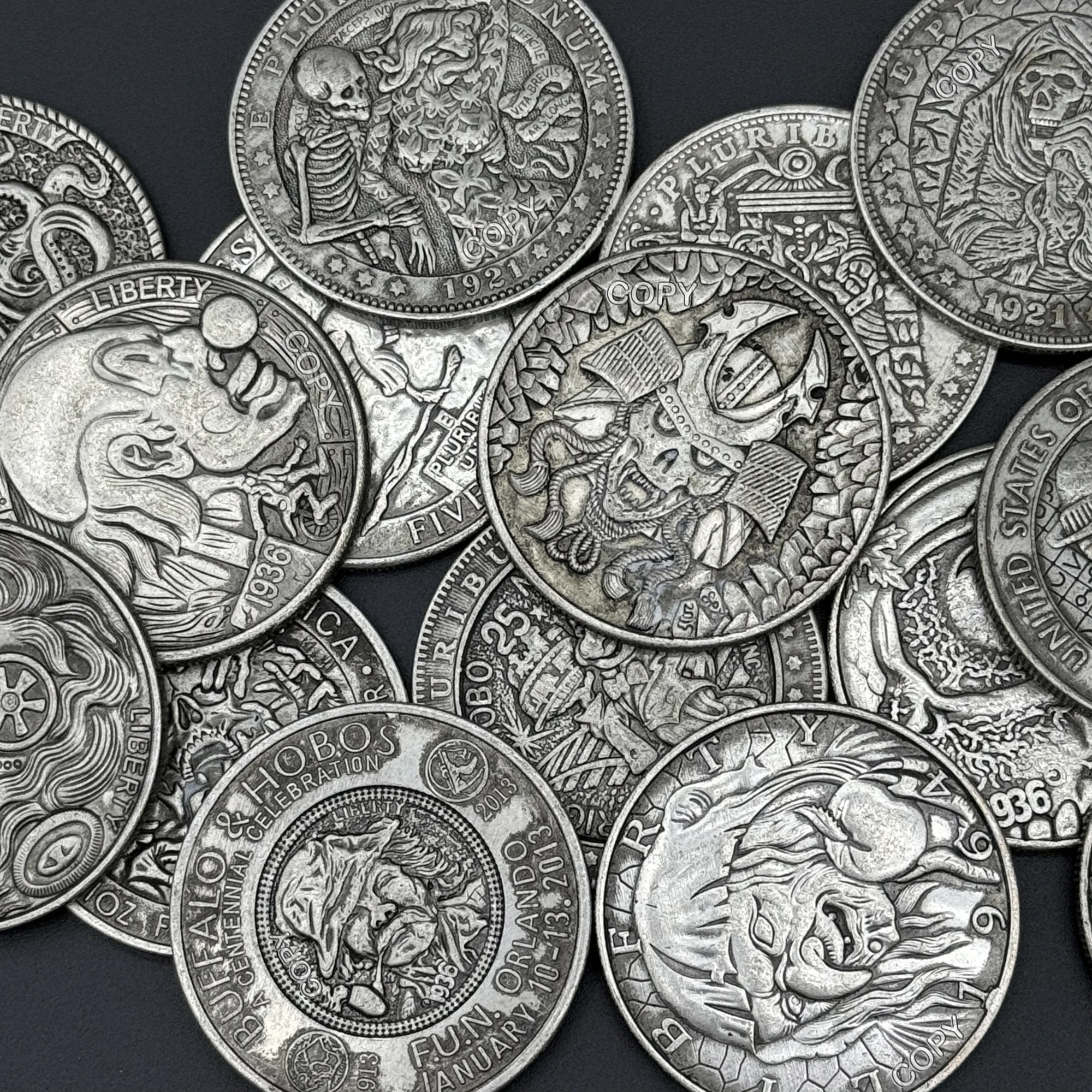 1 قطعة الولايات المتحدة واندرر الهيكل العظمي المتشرد عملة نحاسية شيطان الغريبة الأخطبوط الأنابيب جمع ميدالية الفن النسر طبق الاصل 1 دولار ديكور المنزل هدية