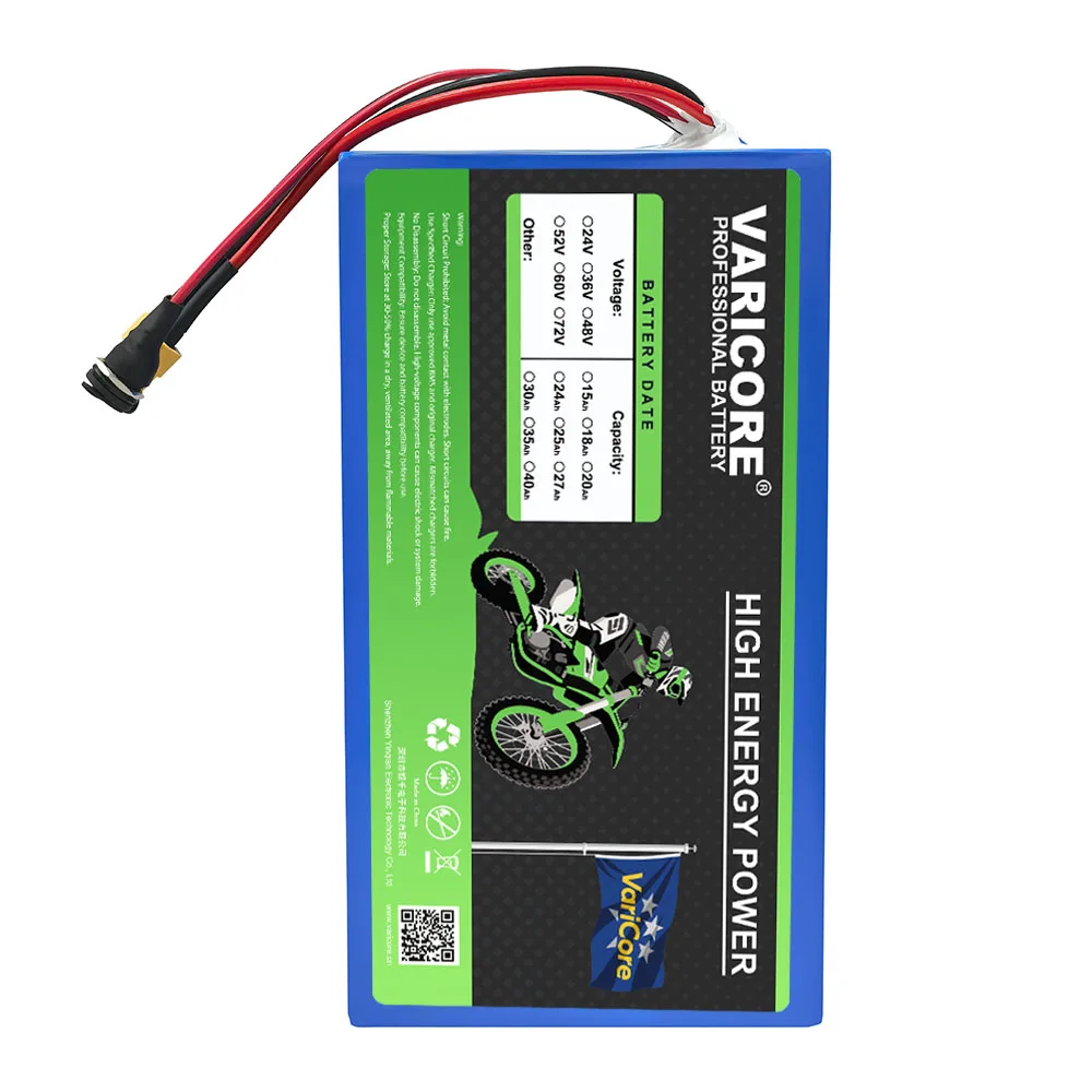 VariCore 48 В 32 Ач 20 Ач 24 Ач 18 Ач 15 Ач 18650 Литиевый аккумулятор 54,6 В 750 Вт 1000 Вт 1200 Вт 1500 Вт Встроенная защита цепи BMS