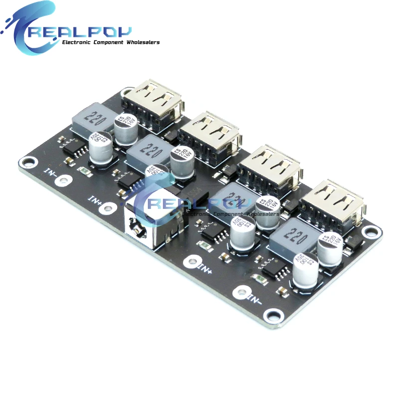 4 Channel USB QC3.0 QC2.0 DC-DC Buck Converter Charging Step Down Module 6-32V 9V 12V 24V To Fast Quick Charger Circuit Board 5V