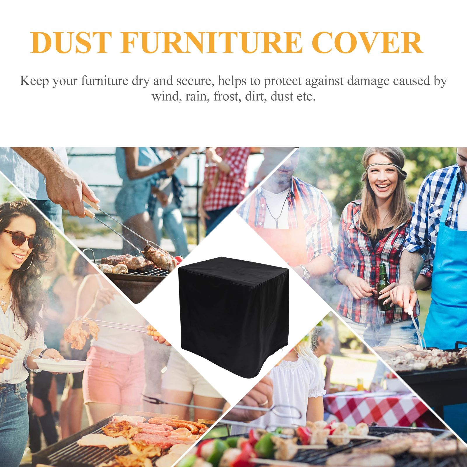 

Waterproof Furniture Cover Outdoor Dust Garden Protective Cover For Patio Deck Chairs Tables Foldable Durable Black