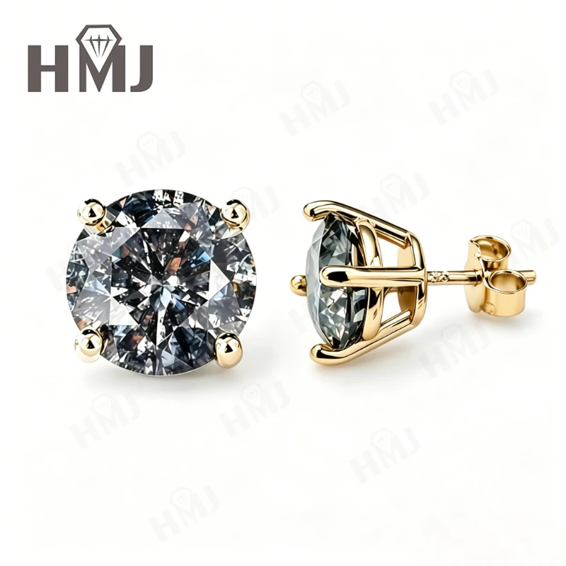 925 Sterling Silber Ohrringe Einzigartige Salz-und-Pfeffer-Diamanten Grau Rundschliff Jubiläums- und Muttertagsgeschenk Feiner Schmuck für Sie – Detail 3