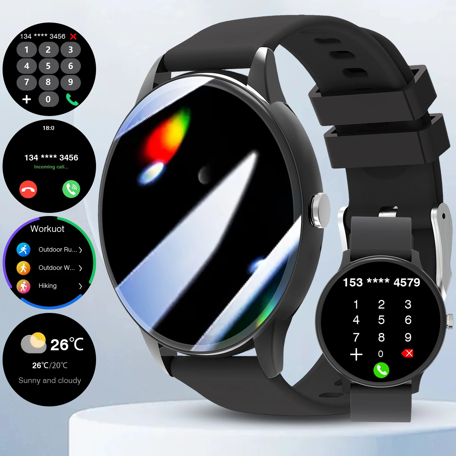 

1.28 Inch Smart Watch for Men and Women,Wireless Call Watch, Calculator,Sleep,Alarm Clock, for Iphone Watch