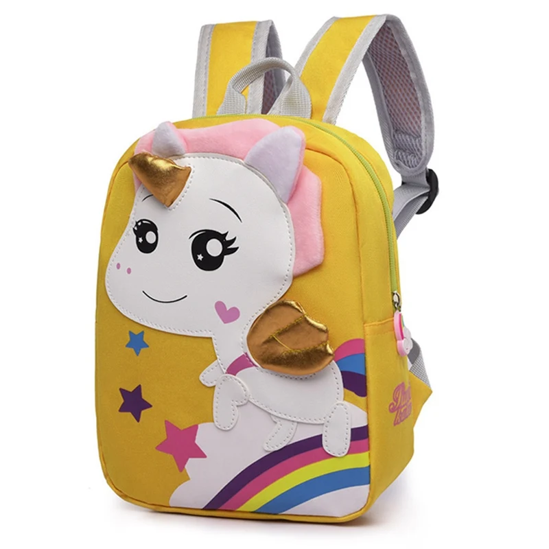 Unicorn Backpack With Wings Children Cartoon Bookbag Kindergarten Kids Cute School Bag Lovely Animal Satchel Shoulder Mochila