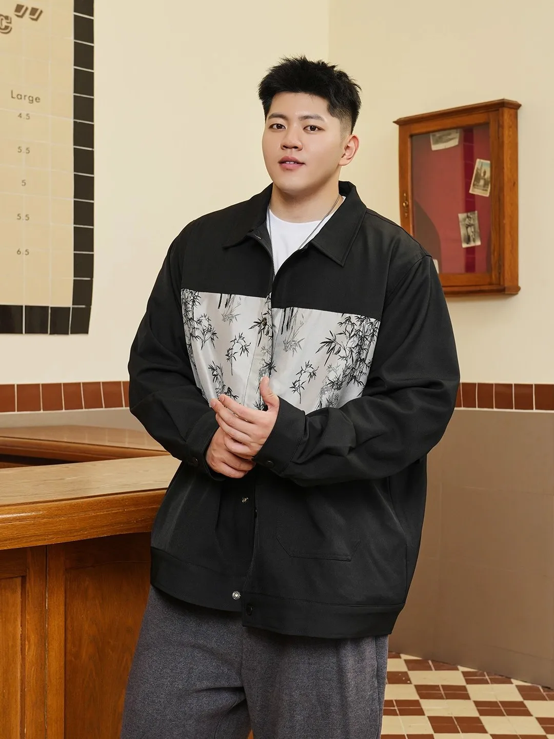 新しい中国風メンズオーバーサイズジャケット長袖パッチワークオープンカーディガン春秋ファッショナブルな多用途カジュアルウェア