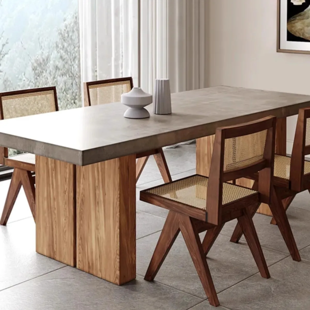 Picture 4: Nordic commercial multi-person creative surface rectangular table conference table solid wood furniture