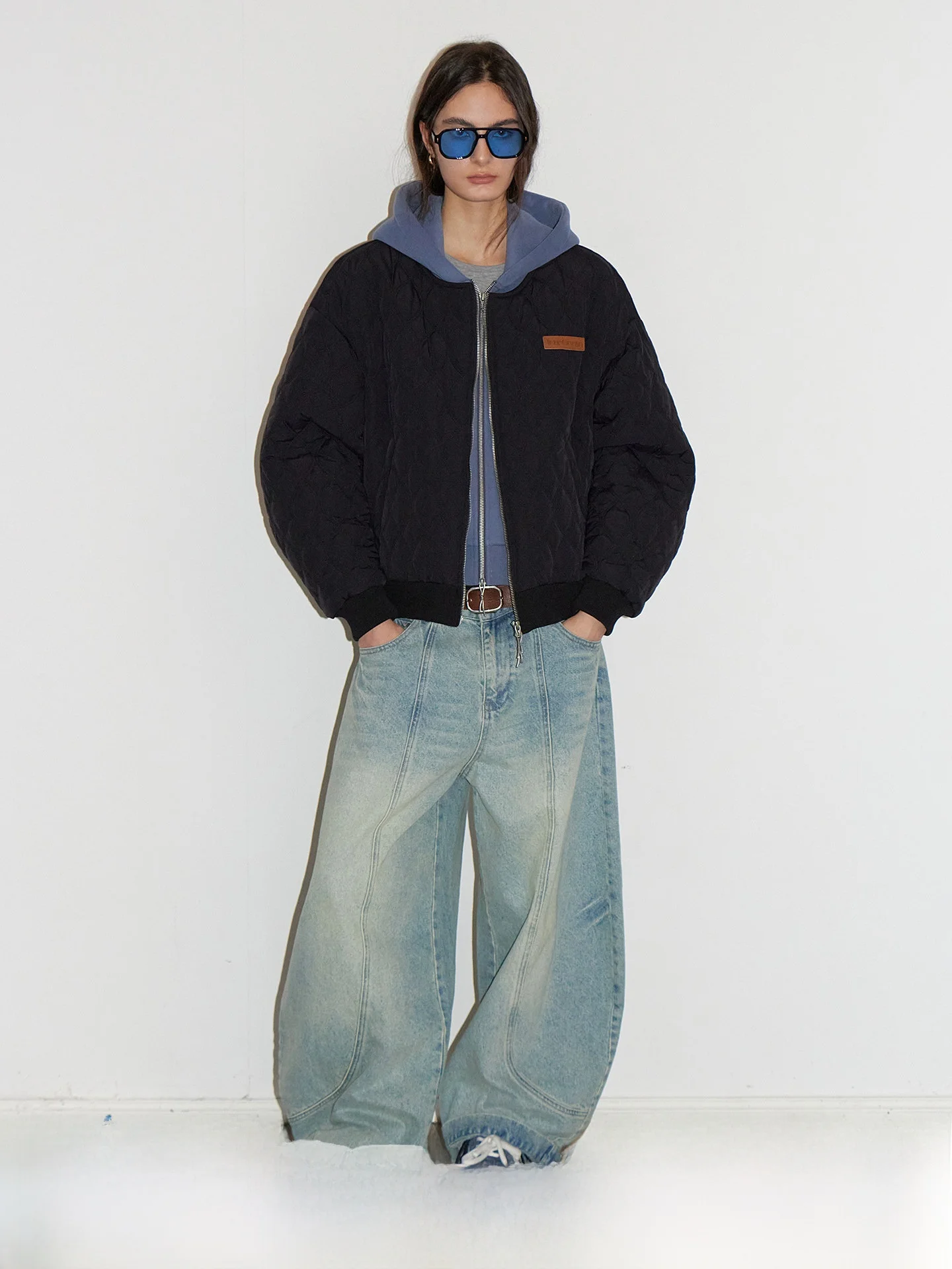 

TearOcean Faion Layered Splice Color Blo Hoodie Jaet Women Casual Fce Winter Coat Long Sve Zipper Closure