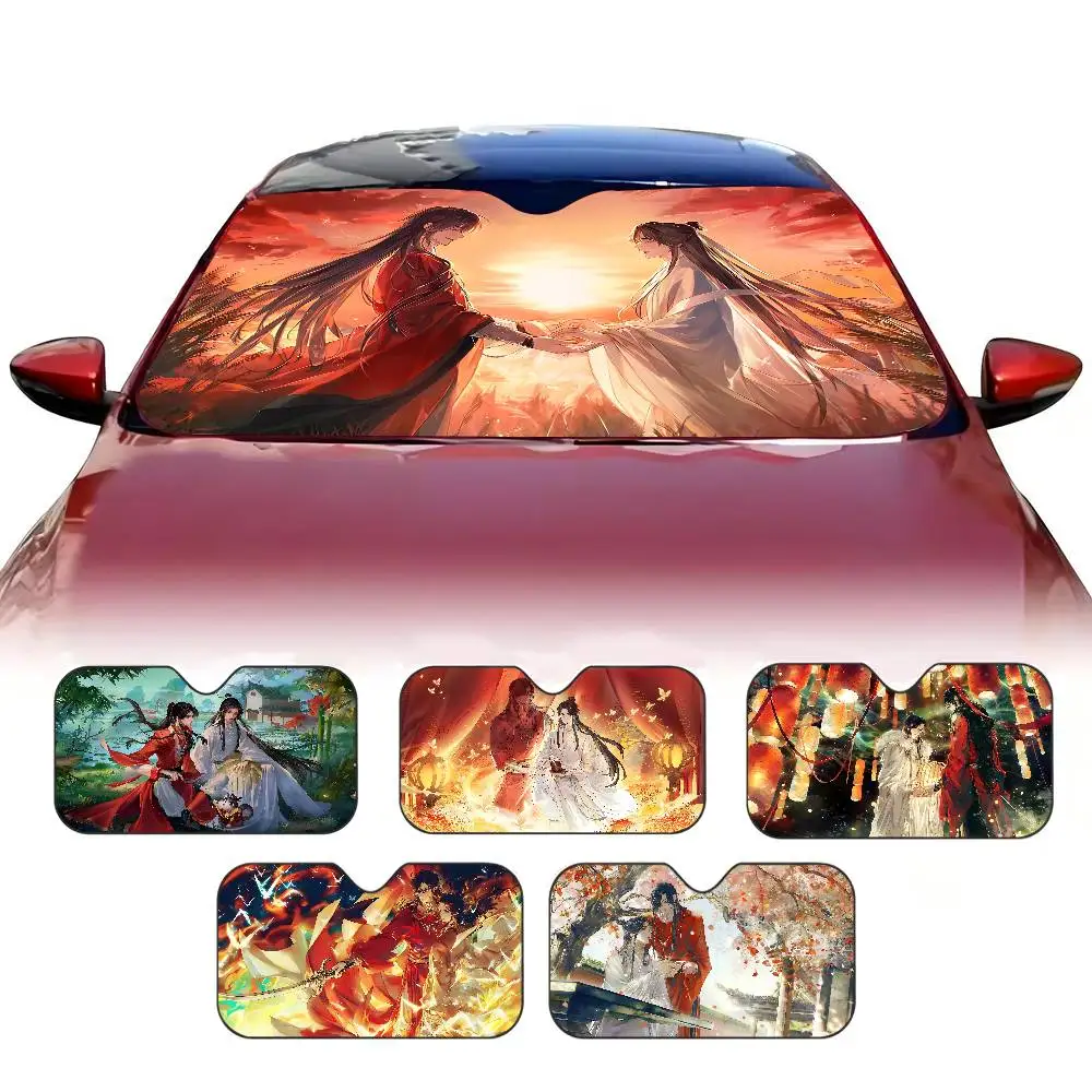 Tian Guan Ci Fu Car Windshield Funny Sun Shade Foldable UV Ray Sun Visor Protector Sunshade for Front Window