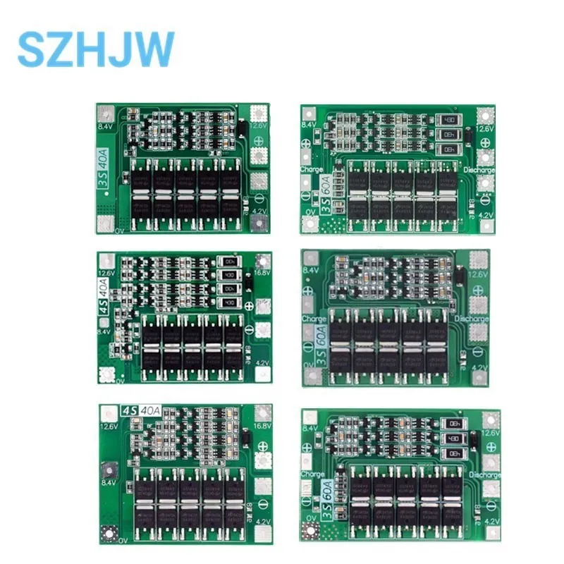 3S/4S 40A 60A Li-ion Lithium Battery Charger Protection Board 18650 BMS For Drill Motor 11.1V 12.6V/14.8V 16.8V Enhance/Balance