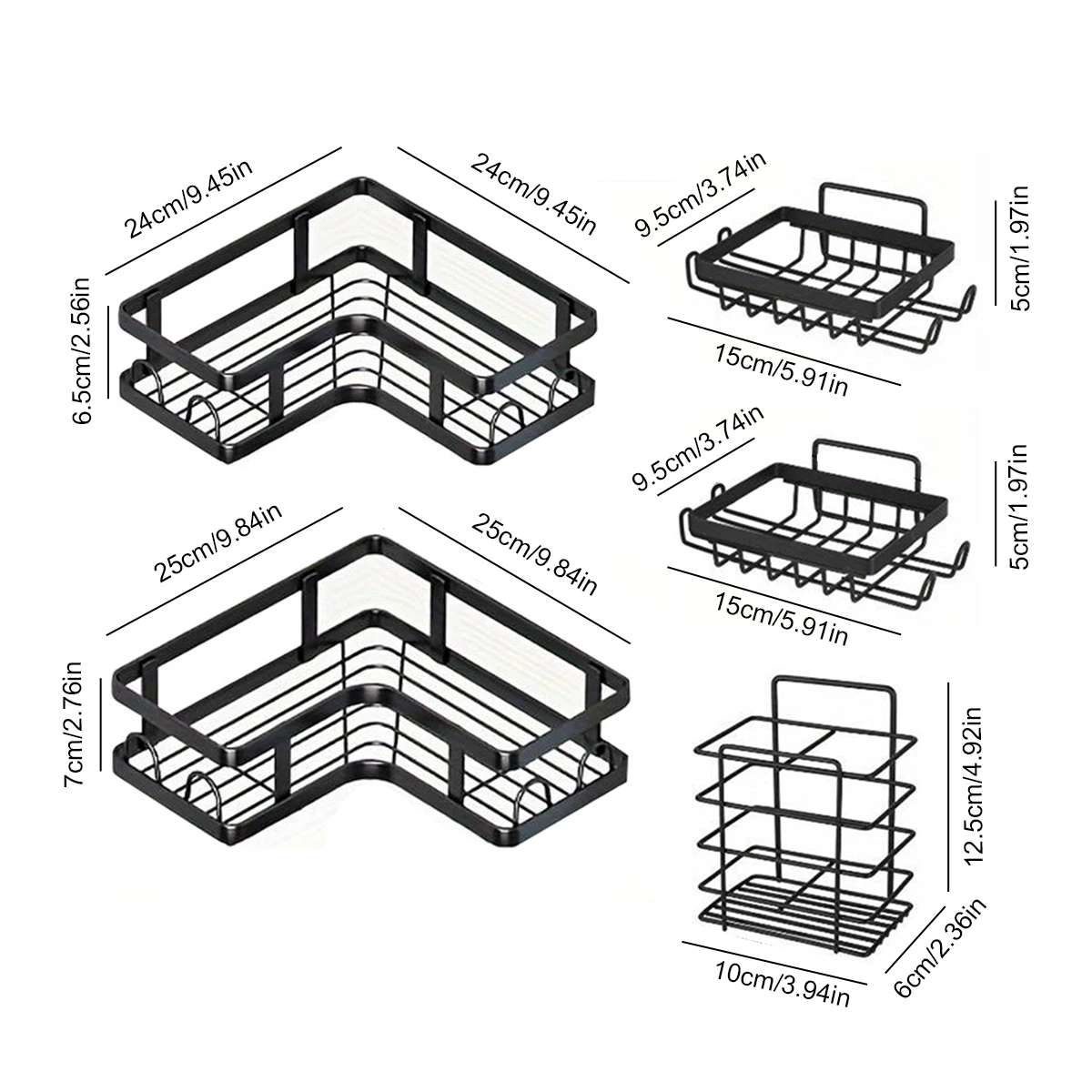Geen perforatie nodig driehoekige opbergrek badkamerplank douche caddy rek badkamer keuken doucheplank shampoo opbergrek houder