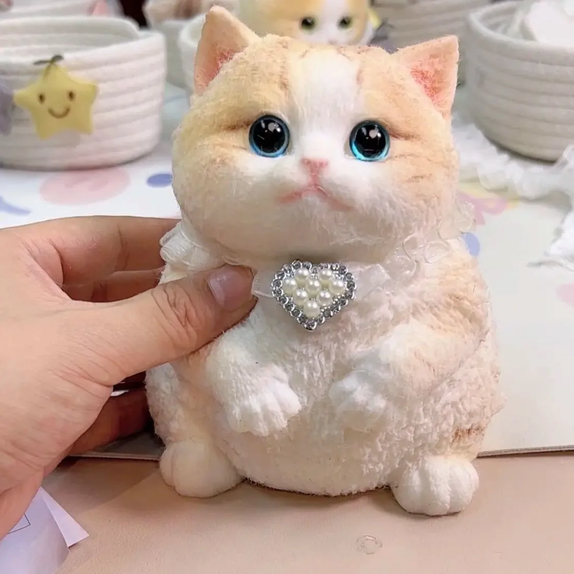 Super Cute Big Chubby Cat Squeeze Toys Cartoon Kitten Pinch Handmade Fat Cat Stress Relief Toys Desktop Ornaments Birthday Gifts