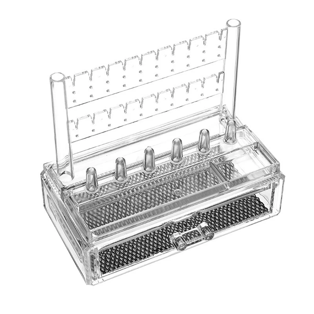 

Акриловая подставка для сережек, стойка для хранения ювелирных изделий, органайзер для колец, пылезащитный держатель для сережек, ящик для хранения ювелирных изделий