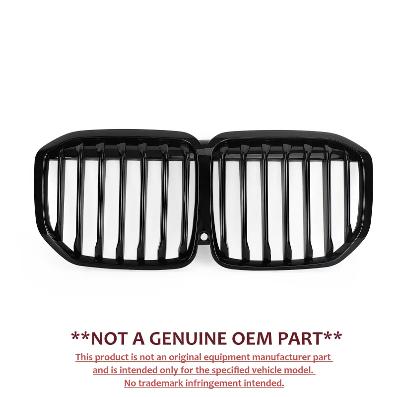 For BMW X7 G07 19‑22 Modified Black Single Double Slat Front Bumper Grille Air Intake Grill Exterior Replacement Parts