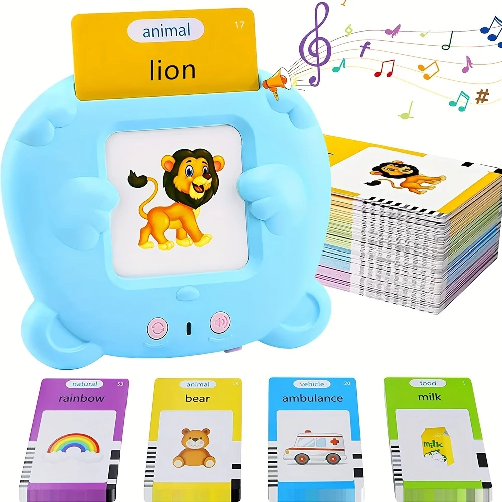 Language Study Toy, Talking Flash Cards Early Educational Speech Toys Baby Boys Girls, Children Words Reader Preschool Learning