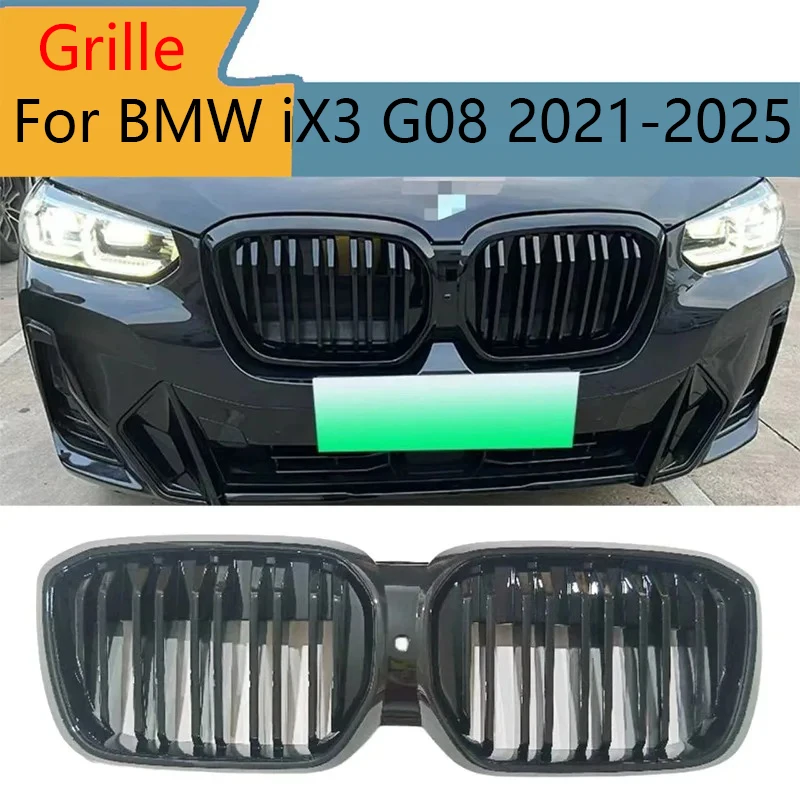 

For BMW IX3 G08 2021-2025 M Performance Style Front Bumper Grille Glossy Black Auto Body Exterior Parts & Accessories