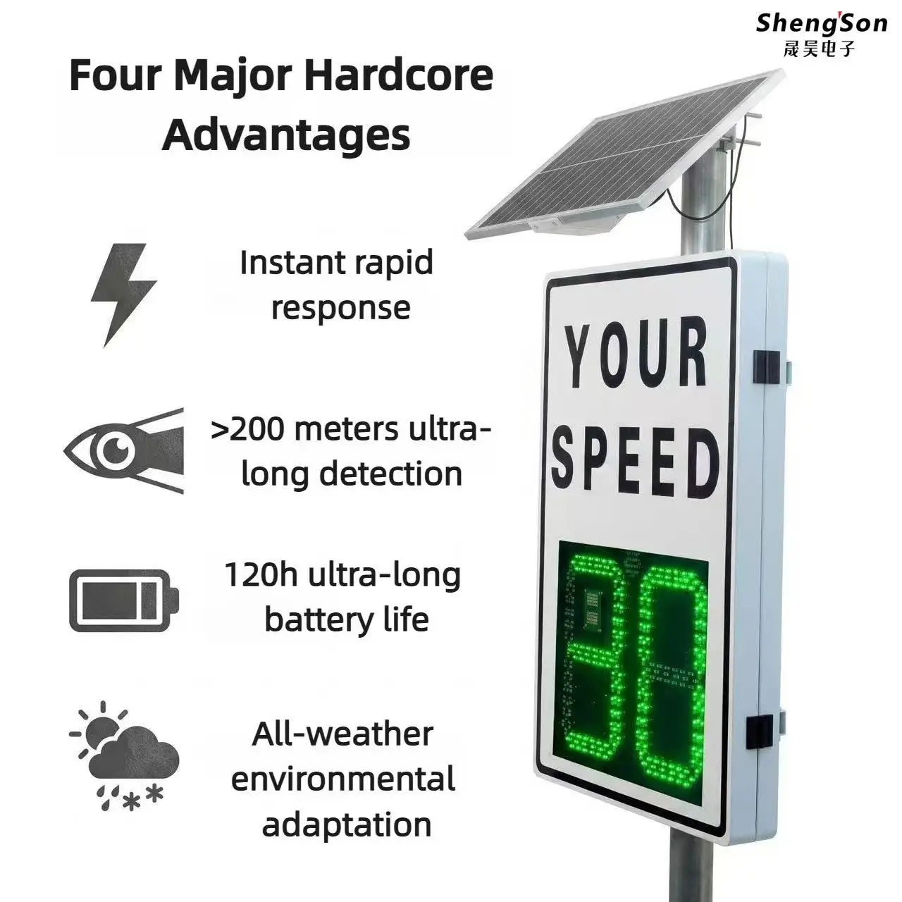 Solar LED Traffic Sign Board High Precision CE Certified PVC Material Waterproof for Roadway Safety