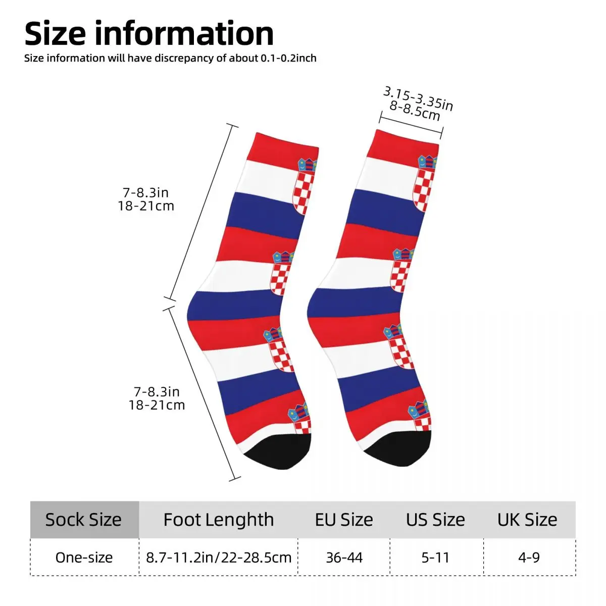 Flag Of Croatia Unisex Winter Socks Cycling Happy Socks Street Style Crazy Sock