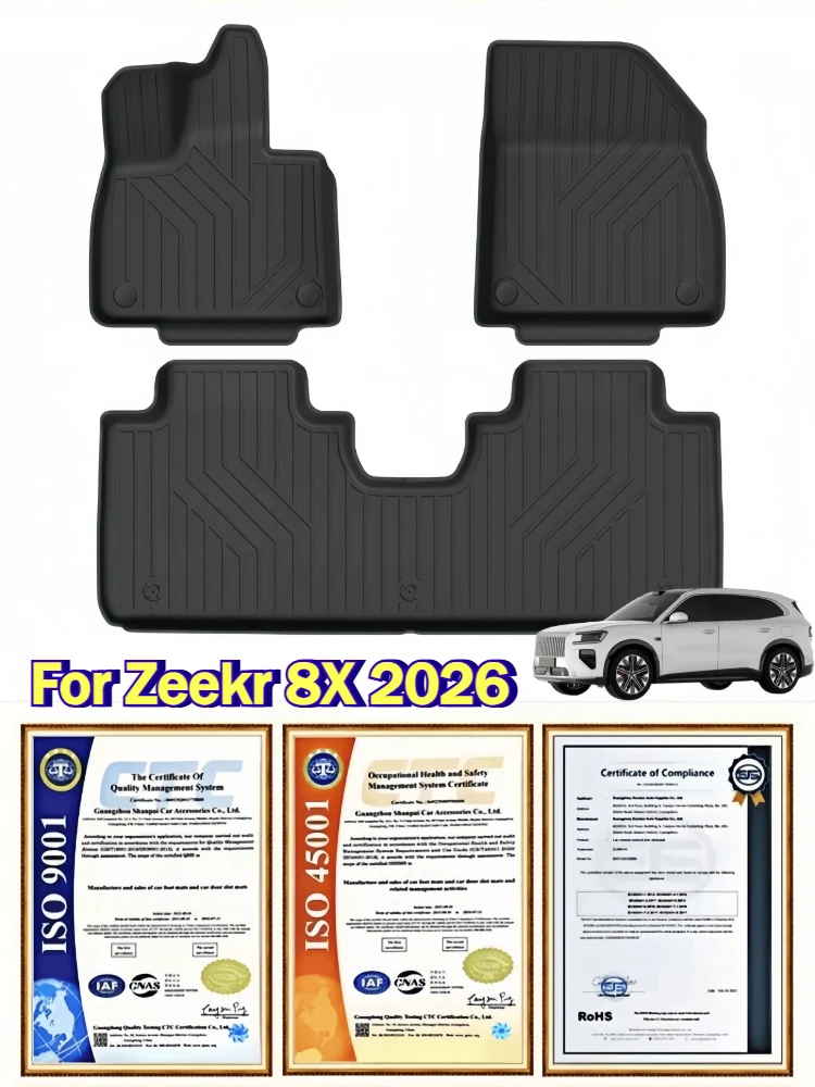 

For Zeekr 8X 2026 TPE Car Floor Mats or Rear Trunk Mat Waterproof Dirt-Resistant Eco-Friendly Protective Pad Foot Carpets