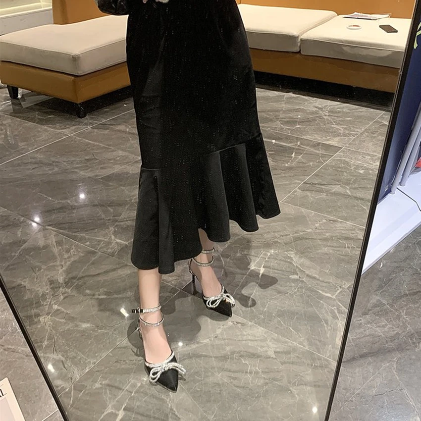 Big Butterfly-Knot Sandals Woman Summer 2024 High Heels Women Pumps Pointed Designer Shoes Mary Janes Sexy Stiletto Wedding Shoe