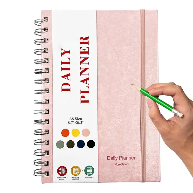 Undated Daily Planner Hard Cover Workout To Do Notebook Hard Cover Fitness Logbook Habit Tracker School Supplies Daily Work